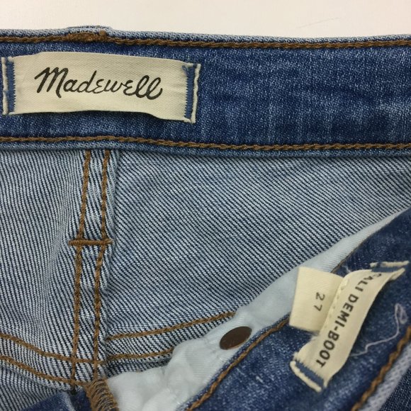MADEWELL Medium/Light Wash 5 Pocket Logo Hardware Cali Demi Boot Jeans - Picture 2 of 15